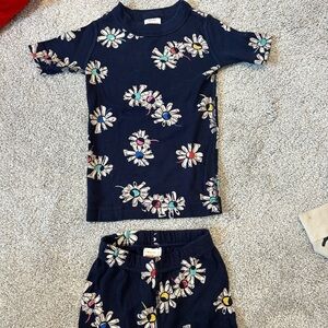 Hanna Andersson Navy Floral Kids Pajama Set